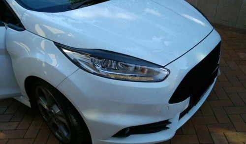 Carbon Fiber Headlight Eyelid Lamp Covers Eyebrows Fit for Ford Fiesta 2013-2015 - Picture 3 of 12