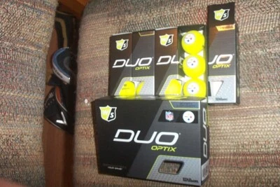 1 dz BRAND NEW 2020 Wilson Staff Duo Optix golf ball Yellow Pittsburgh Steelers