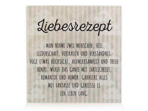 Holzblock Shabby Liebesrezept Hochzeit Geschenkidee Partner Liebe Spruch Ebay