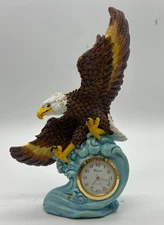 New Cute & Gorgeous 7"x5" Vintage Eagle/Phoenix Figurine Table/Shelf Clock