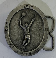 Bergamot Brass Works Tennis Belt Buckle Love Game Deuce Score belt Up to 1.75