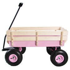 Outdoor Wagon All Terrain Pulling with Wood Railing Air Tires Childre VNFS