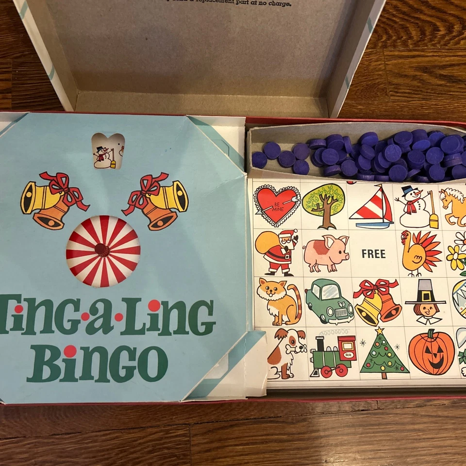 JUEGO DE MESA DE BINGO TING A LING VINTAGE CADACO 1968 #282 CAMPANAS MUSICALES EDADES 4 A 8 Foto 3 de 4