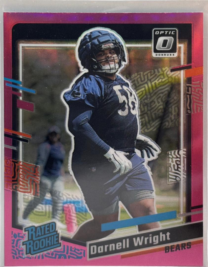 2023 Donruss Darnell Wright Optic Rated Rookie Preview Pink Prizm #313 Bears