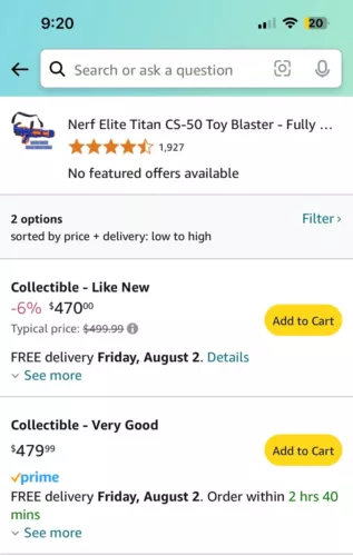 Nerf E2865 Elite Titan CS-50 50-Dart Toy Blaster