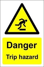 Danger trip hazard Safety sign 