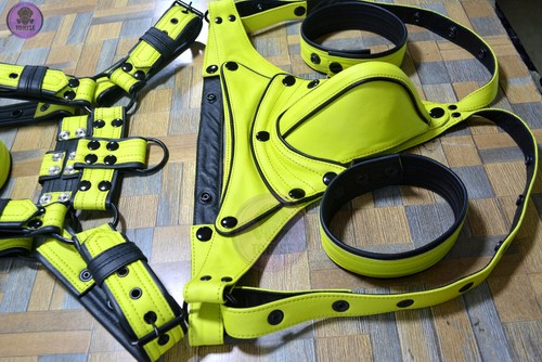 Hombres Bulldog Arnés Cuero Arnés Hebilla Ajustable Cuerpo Pecho Arnés Disfraz - Imagen 9 de 13