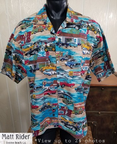 Matt Rider Laguna Beach CLASSIC Cars Beach Scenery Cotton S/S OVERSIZED ...