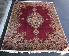 Vintage Karastan Kirman Raspberry Pink Wool Rug  5530 size 9 x 12