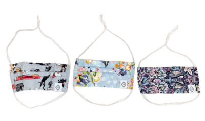VERA BRADLEY YOUTH MASK SET OF 3 BONBON FLOATING GARDEN BEST IN SHOW DOG NEW 