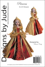 Princess Doll Clothes Sewing Pattern for 16" Ellowyne Wilde Dolls Tonner