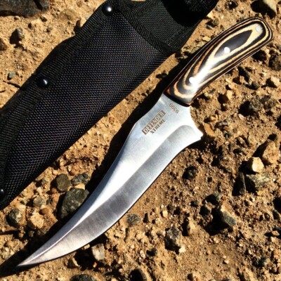 11'' Defender Xtreme Full-Tang Knife with Wooden Handle and Nylon Sheath