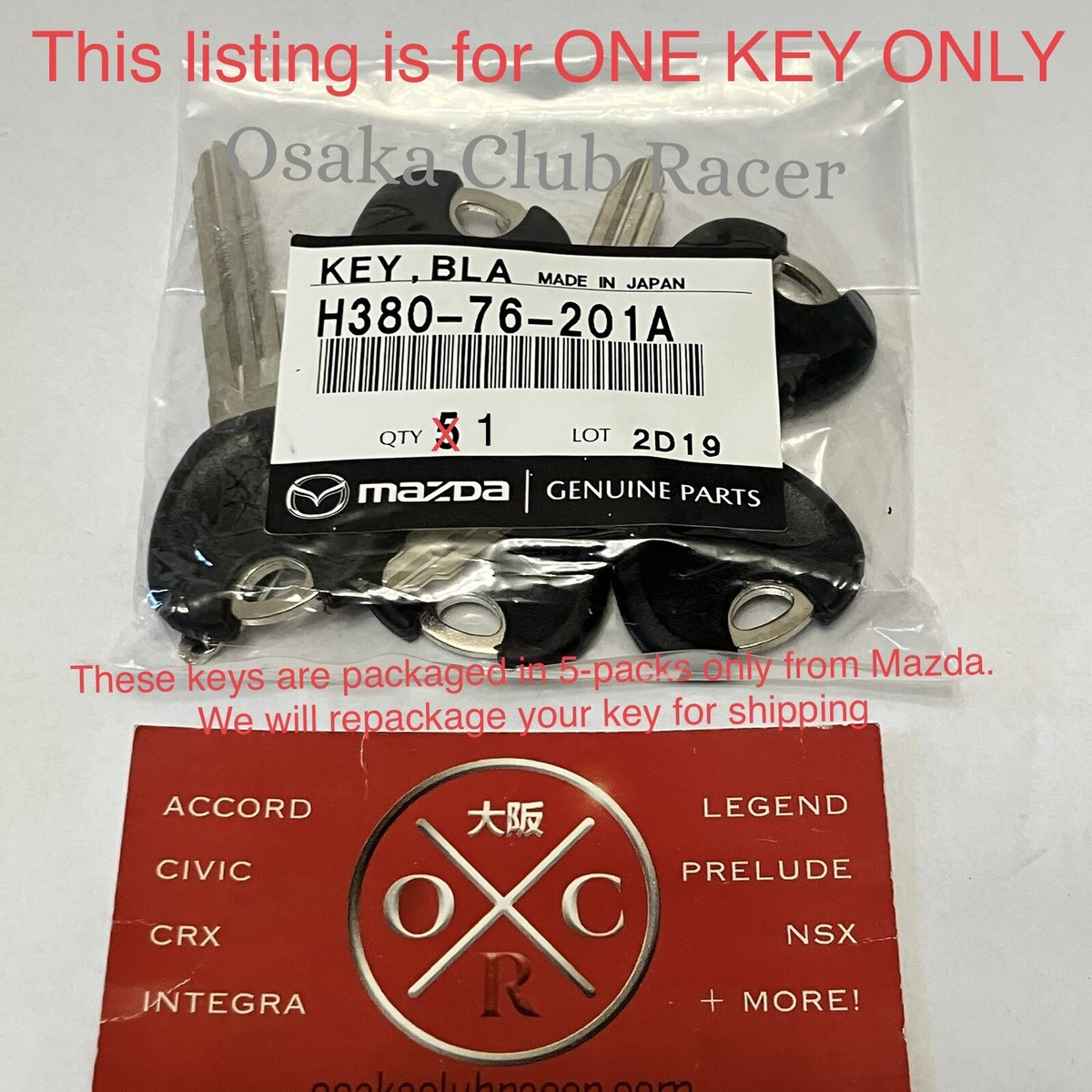 Key様の専用 HONDA OEM PRECUT KEY SET # 37907 | eBay
