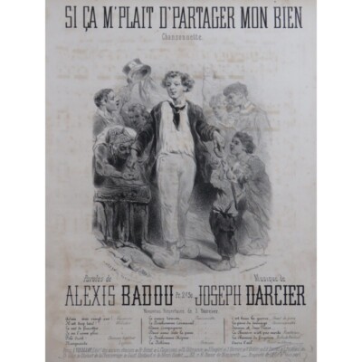 DARCIER Joseph Wenn es mir gefällt, mein Gut zu teilen Nanteuil Klaviergesang ca1870
