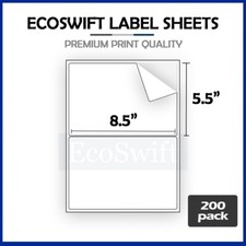 US 200 Shipping Labels 8.5 x 5.5 Rounded Corner Self Adhesive 2 Per Sheet Blank