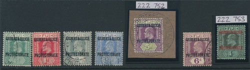 SG 1-7 Gilbert & Ellice Islands 1911 set of 7. Very fine used, the 5d and 1/-... - 第 1/1 張圖片