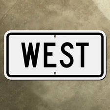 WEST highway road sign route marker auxiliary supplemental 1948 banner