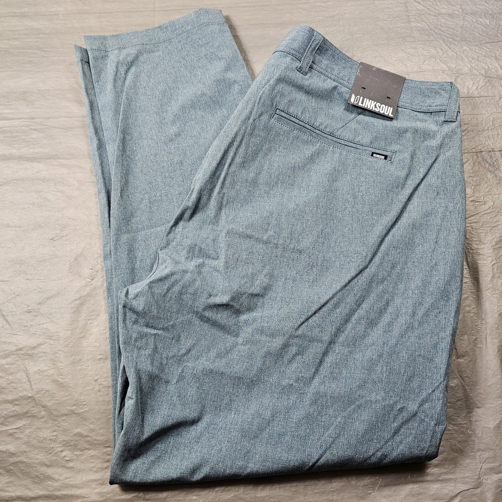 Linksoul Boardwalker Golf Pants Mens 38s Blue Stretch 5 Pocket Tapered LS6163-S!