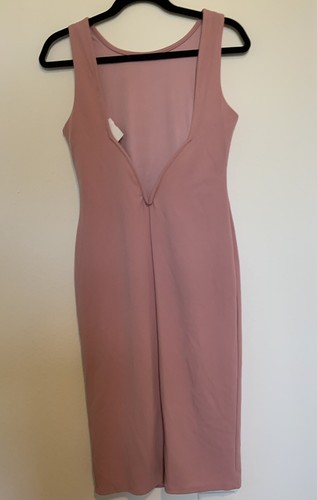 Pink Noble U Sleeveless Knee Length Dress With Back Cut Out Size Medium - Picture 3 of 3