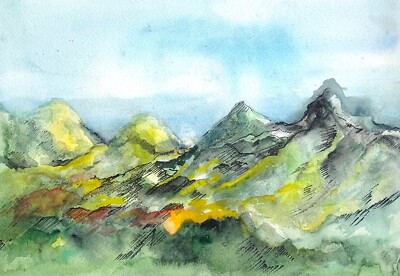 Tenerife oil painting Canary Islands mountain painting