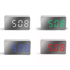Mini Digital LED Mirror Clock Electronic Digital Travel Clock Practical Clock