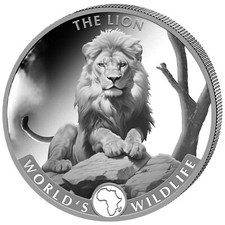 2025 BU 999 1 oz Worlds Wildlife Lion Silver Coin 20 Francs 41.20 per troy oz
