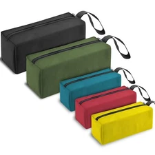 Canvas Zippered Pouches Multipurpose Tool Bag Heavy Duty Storage Bag, 5 Pack