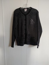 Vintage Disney Store Mickey Mouse Sweater Cardigan Medium, Wool Blend Dark grey