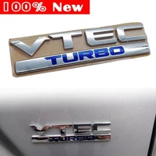 Chrome VTEC Turbo Logo Car Trunk Rear Emblem Badge Decal Sticker For 210 220 370