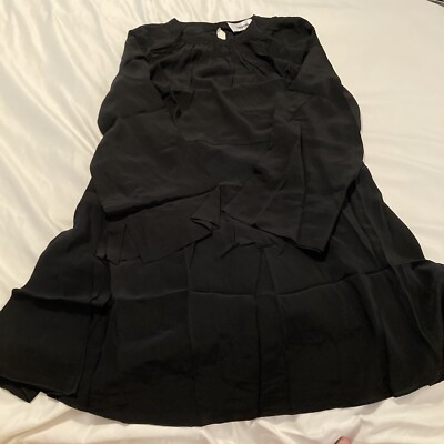 mauro Grifoni Black Dress Size 42 Knee Length Long Sleeve