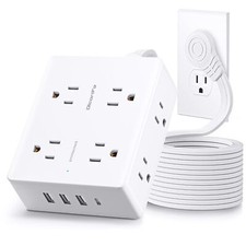 Surge Protector Power Strip,Ultra Thin Flat Plug Extension Cord 5ft, 8 Outlets