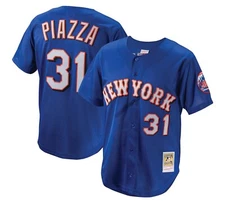MLB Mitchell & Ness Blue New York Mets #31 Baseball Jersey New Mens Sizes $130