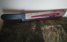 Plastic Bloody Machete Knife Halloween Prop Costume Accessory 21"