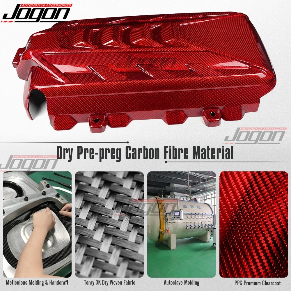 Red Carbon Engine Cover For Corvette C8 Stingray Convertible Z51 HTC 2LT 3LT 20+ - Picture 3 of 12