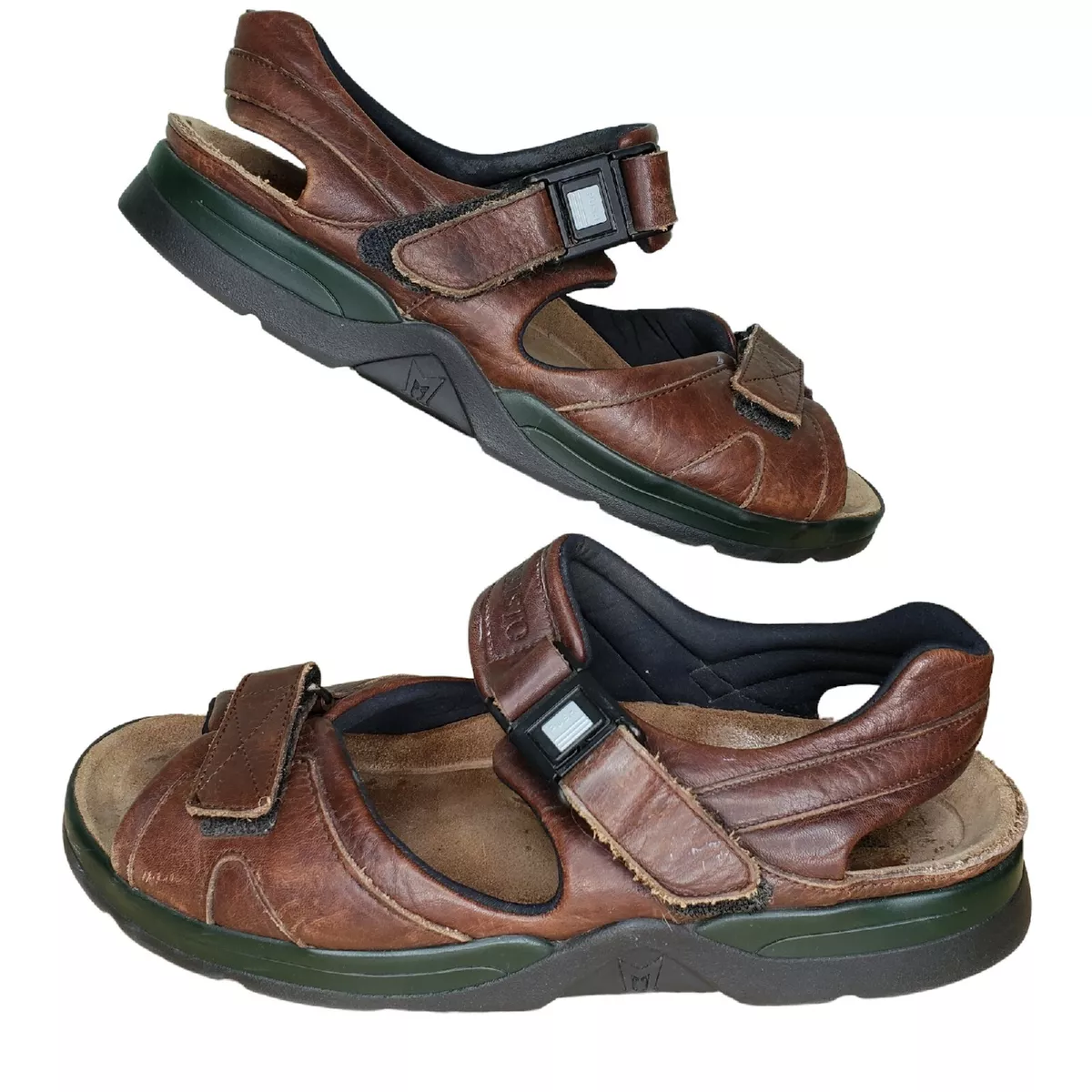 Mephisto Shark Fit Sandals Size 47 Brown Leather US 13 Adjustable Comfort