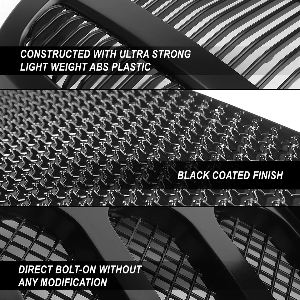 BLACK ABS FRAME BUMPER/HOOD MESH GRILL GUARD FOR 94-00 CHEVY C/K/TAHOE/BLAZER - Image 2 of 4