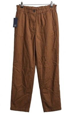 NWT GAP Women s Brown Elastic Waist Pants Casual Wide Leg Size M