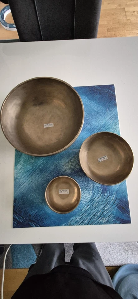 Klangschalen Set gebraucht, handgefertigt, Nepal - Bild 2 von 4