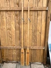 Beautiful VINTAGE Wooden Oars 78" Long Paddles Has Great Old Finish w/Oarlocks