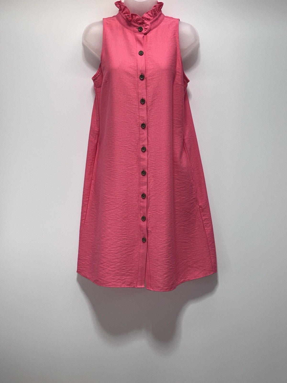 Boho Chic Button Back Pink Sheath Sleeveless Dres… - image 1
