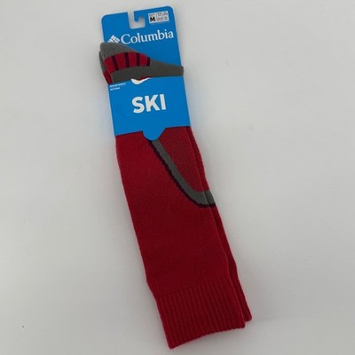 Columbia Mens Womens Ski Over-The-Calf Medium Weight Wool Blend Socks Red M