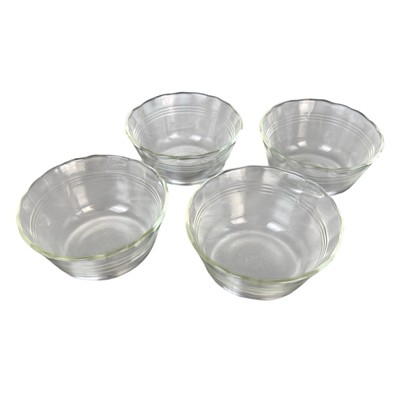 Set of 4 Vintage Pyrex Corning 463 Custard Cup Scalloped Edge 175ml ...