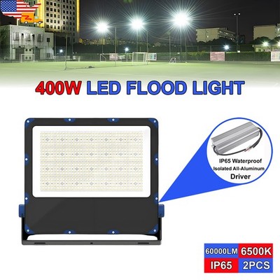 2 Pack 400W Led Flood Lights 150LM/W IP65 Outdoor Lights Stadium Roof Mounting