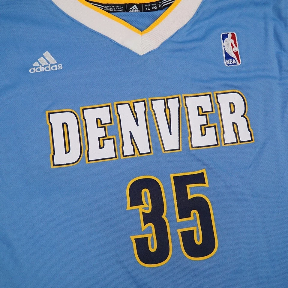 Camiseta deportiva de baloncesto juvenil Kenneth Faried Denver Nuggets NBA Adidas azul carretera Foto 3 de 4