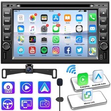 Double 2 Din 6.2" Car Stereo DVD Player Touch BT Radio Apple CarPlay GPS AM FM