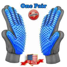 Pet Grooming Gloves for Dogs & Cats – Deshedding Massage Brush – Hair Remover