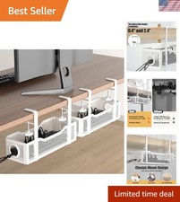 2 Pack White Cable Organizer Tray - 26.8" Clamp Installation, No Damage