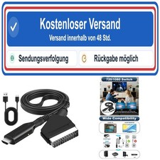 SCART to HDMI Converter Adapter 1080p 720p Full HD with USB Cable