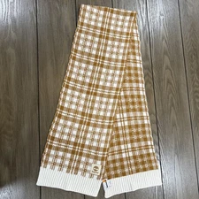 Timberland NWT Plaid Scarf Checkered Knit Soft Warm Acrylic Winter Accessory OS