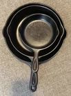Wagner Ware Sidney O Set of 3 Vintage Cast Iron Skillets. #8 6 & 3 Set